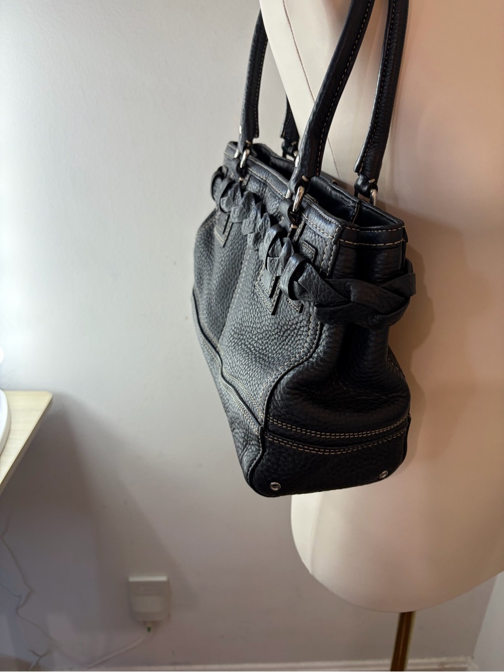 Vintage Y2K Coach Hampton Black Leather Shoulder Hand… - Gem